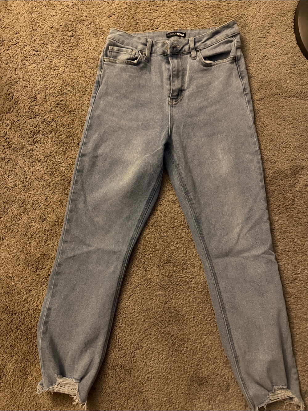 Fashion Nova Light Blue Boyfriend Jeans